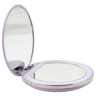 MAQUILLAGE - miroir de poche avec éclairage LED dimmable (USB) - violet