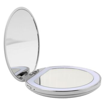 MAQUILLAGE - miroir de poche avec éclairage LED dimmable (USB) - blanc 1
