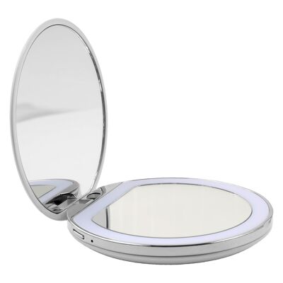 MAQUILLAGE - miroir de poche avec éclairage LED dimmable (USB) - blanc