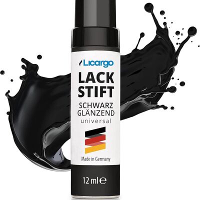 LICARGO® Lackstift schwarz glänzend 12ml
