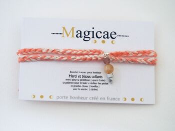 Bracelet porte bonheur a nouer MERCI ET BISOUS COLLANTS cadeau de fin d annee 5