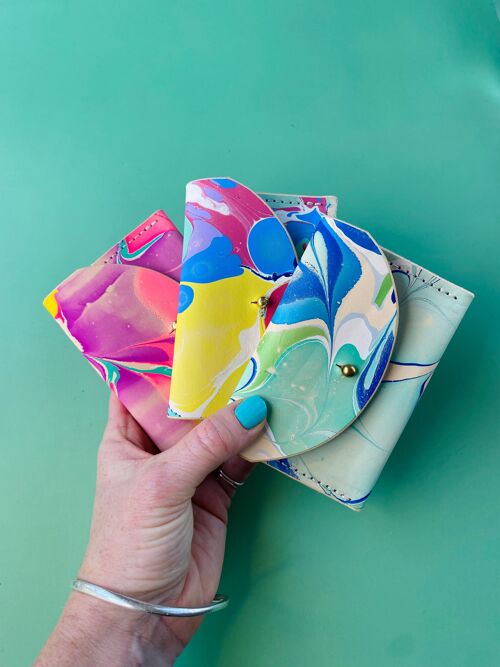 Leather Card Purse - Marbled