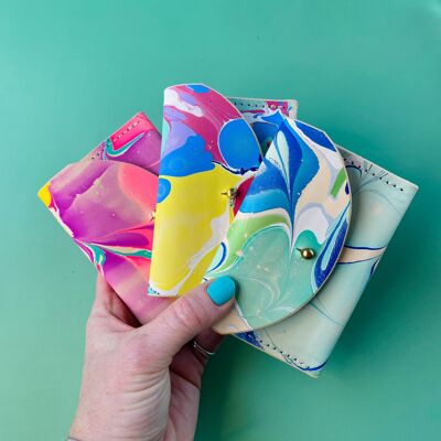 Leather Card Purse - Marbled