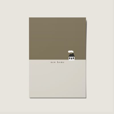 New Home Illustrierte minimalistische nordische Karte – Hamptons-Serie