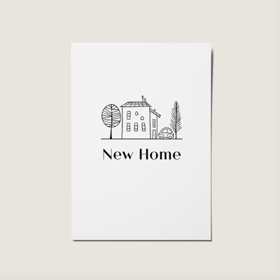 Neues Zuhause Minimal Illustrierte Karte