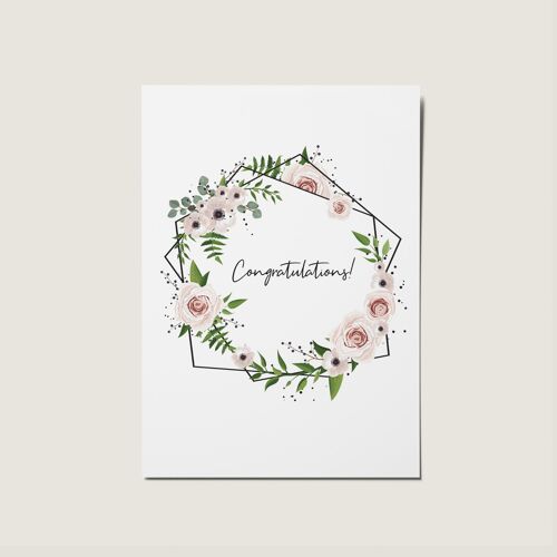 Floral Congratulations Minimal Card