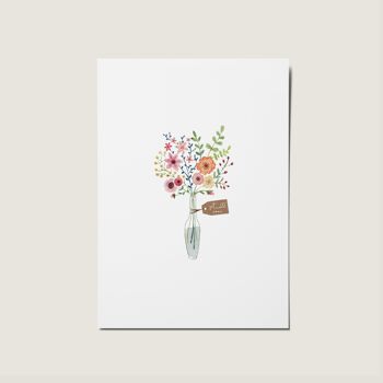 Carte de vase floral Get Well Soon 1