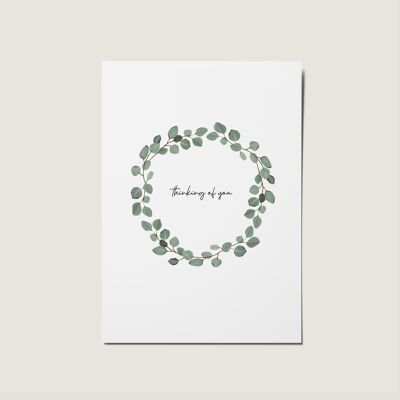 Thinking Of You Eucalyptus Wreath Card