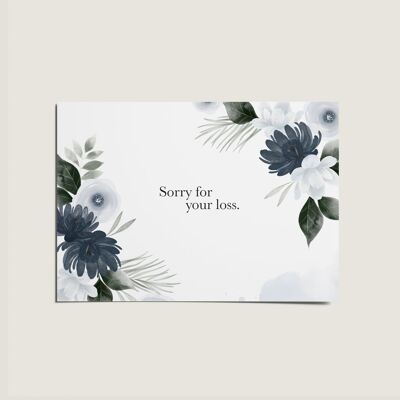 Entschuldigung für Ihren Verlust, florale Aquarellkarte