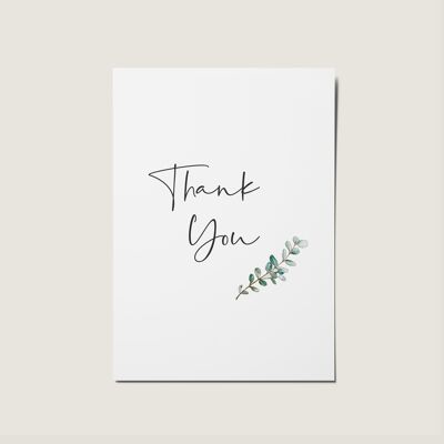 Thank You Eucalyptus Minimal Card