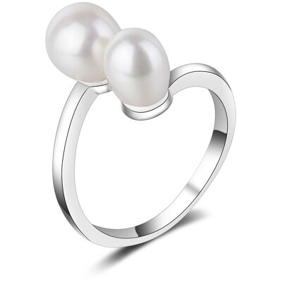 MAYUKO - anello argento / perla bianca - argento