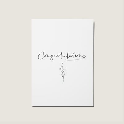 Congratulations Floral Minimal Card