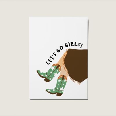 Let's Go Girls Illustrierte Karte ohne Anlass