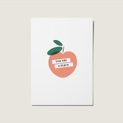 You're A Peach Love You, Happy Birthday, No Occasion Colourful Card