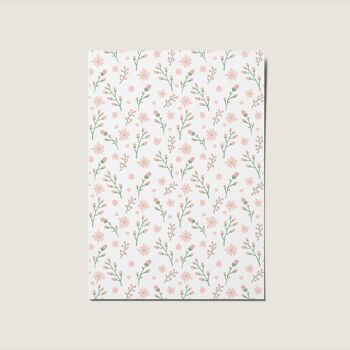 Carte Motif rose floral illustré sans occasion 1