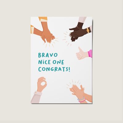 Bravo, Nice One, Congratulations Well Done Clapping Card