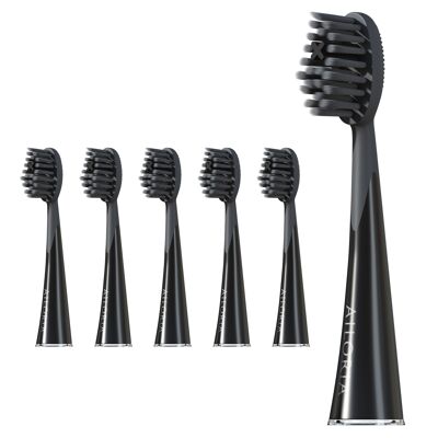 SHINE BRIGHT - Charcoal replacement brush heads set of 6 - black
