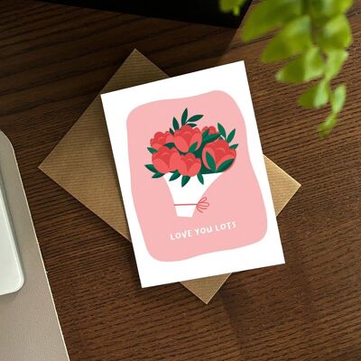 Ramo floral ilustrado Love You Lots Card