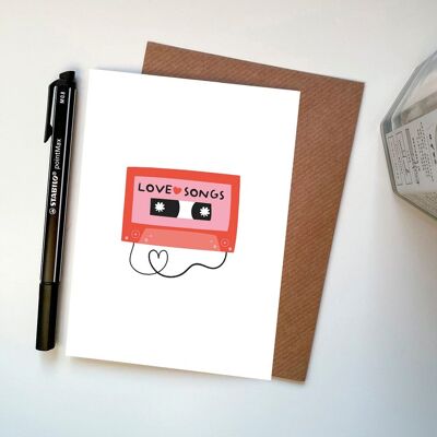 Love Songs Mix Tape Simpatico cartone animato illustrato