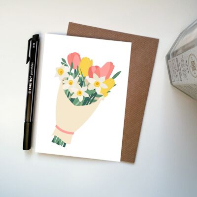 Scheda dell'illustrazione del mazzo floreale del tulipano nessuna occasione