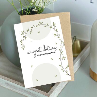 Congratulations On Your Engagement Minimal Floral Card