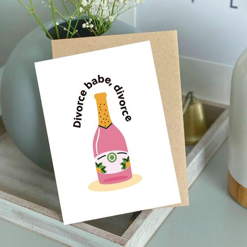 Divorce Babe, Adele Funny Illustration Minimal Champagne Card