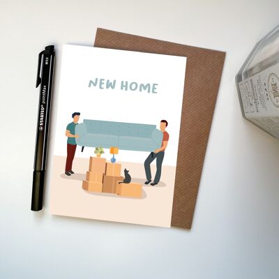 Gay LGBTQ New Home Einfache minimalistische illustrierte Karte