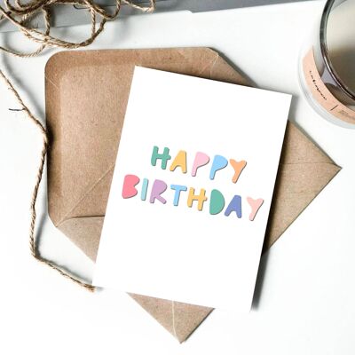 Happy Birthday Bright Colourful Playful Card