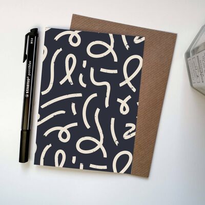 Dark Modern Line Boho Scandi All Occasion Card