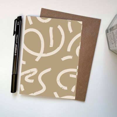 Beige Modern Line Boho Scandi All Occasion Card