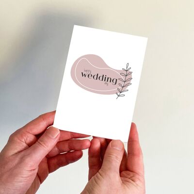 Alles Gute zum Hochzeitstag Boho Minimal Pink Card