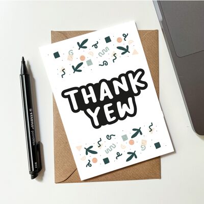 Merci Yew Modern Boho Abstract Shapes Card
