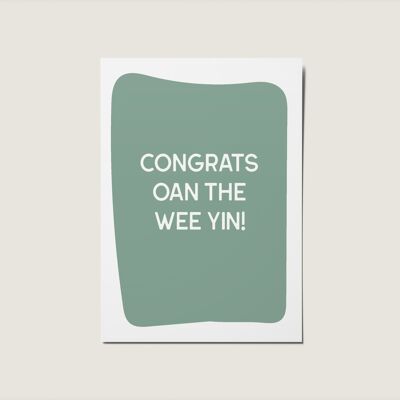 Herzlichen Glückwunsch Oan The Wee Yin – schottische Banter-lustige Karte