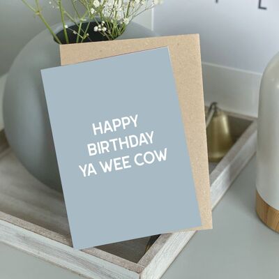 Buon compleanno Ya Wee Cow - Divertente biglietto scozzese