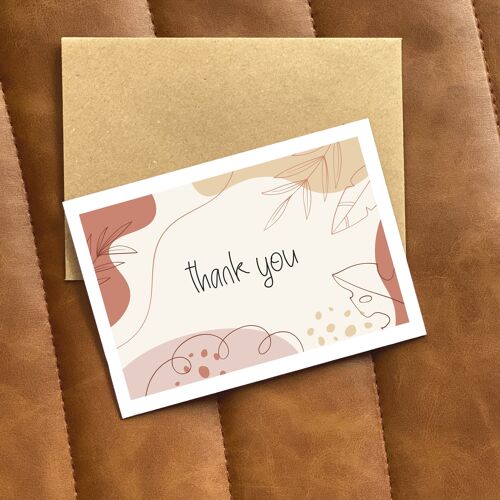 Boho Abstract Shapes Landscape Thank You Card