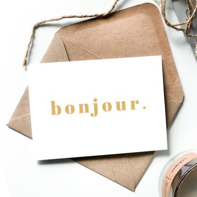 Bonjour Französische Hallo Einfache Minimalkarte