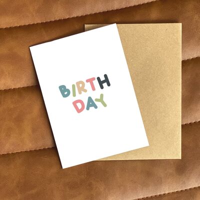 Wobbly Colourful Fun Birthday Card