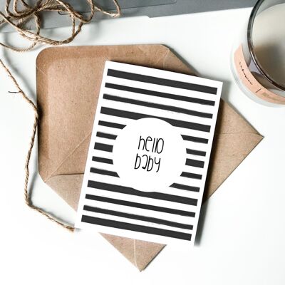 Tarjeta Minimal Boho escandinava de Hello Baby