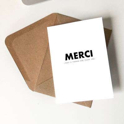 Merci (Merci) Carte Minimale Simple