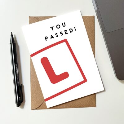 You Passed Driving Test Learner Card