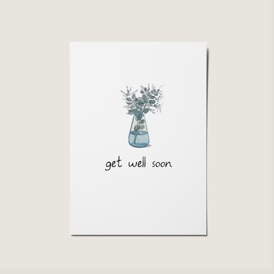 Get Well Soon Minimal Vase Card