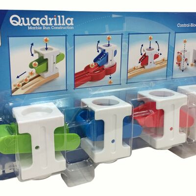 Hape Wooden Toy Marble Run Quadrilla Accessory Marble Run Control Block Set