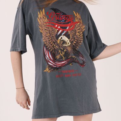 Maxi-Long-T-Shirt mit Adler-Print – GRUNGE