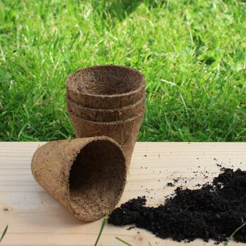 Pots de semis en fibre de coco certifiés biologiques caoutchoutés 1