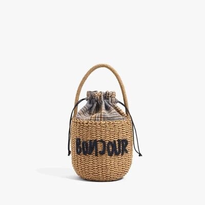 Bonjour Grasstrohkorb, gewebte Tasche