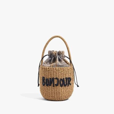 Bonjour Grass Straw Basket Woven Bag