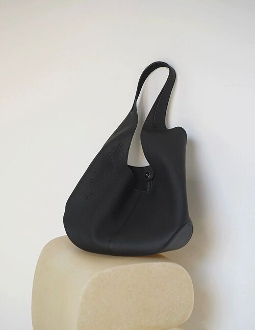 Genuine Leather Minimalism Style Shoulder Tote Bag
