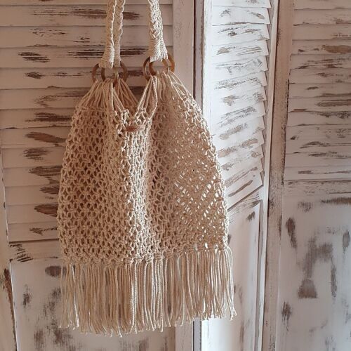 Sac filet en macramé