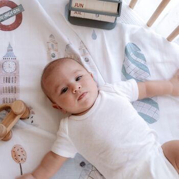 Couverture d'emmaillotage en mousseline pour bébé grande - Londres 10