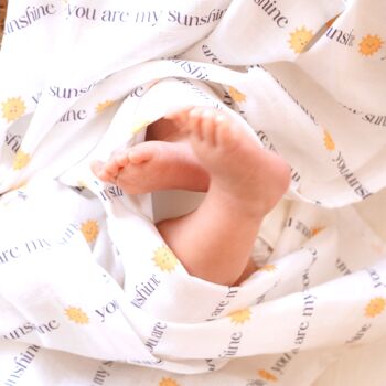 Couverture pour bébé en mousseline - Tu es mon rayon de soleil 9